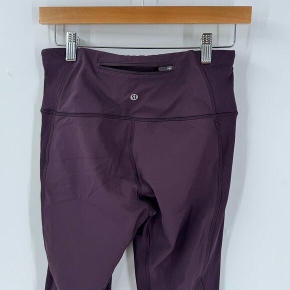 Lululemon Womens Purple High Waist Leggings Nylon Lycra Blend Size 8 - Picture 6 of 8
